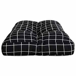 Poduška na palety černá károvaná 80 x 40 x 12 cm textil - obrázek 6