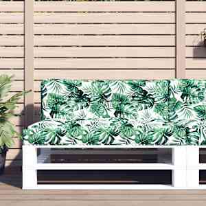 Poduška na palety vzor listů 120 x 40 x 12 cm textil - obrázek 1