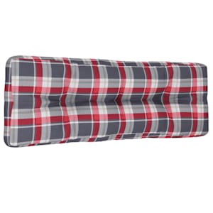 Poduška na palety červená károvaná 120 x 40 x 12 cm textil - obrázek 4