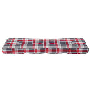 Poduška na palety červená károvaná 120 x 40 x 12 cm textil - obrázek 5