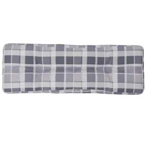 Poduška na palety šedá károvaná 120 x 40 x 12 cm textil - obrázek 2