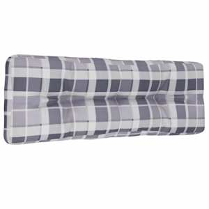 Poduška na palety šedá károvaná 120 x 40 x 12 cm textil - obrázek 4