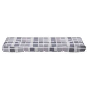 Poduška na palety šedá károvaná 120 x 40 x 12 cm textil - obrázek 5