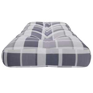 Poduška na palety šedá károvaná 120 x 40 x 12 cm textil - obrázek 6