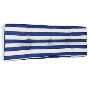 Poduška na palety modré a bílé pruhy 120 x 40 x 12 cm textil - obrázek 2
