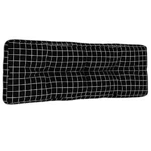 Poduška na palety černá károvaná 120 x 40 x 12 cm textil - obrázek 2