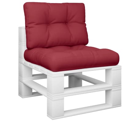 vidaXL パレットソファクッション 2点 ワインレッド ファブリック