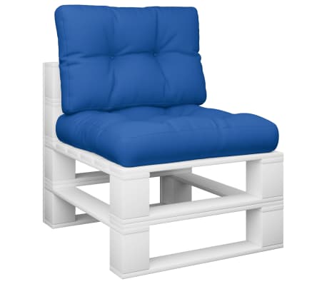 vidaXL パレットソファクッション 2点 ロイヤルブルー ファブリック