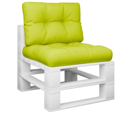 vidaXL パレットソファクッション 2点 ブライトグリーン ファブリック