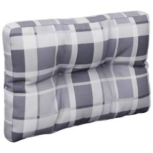 Podušky na palety 2 ks šedé kárované textil - obrázek 5