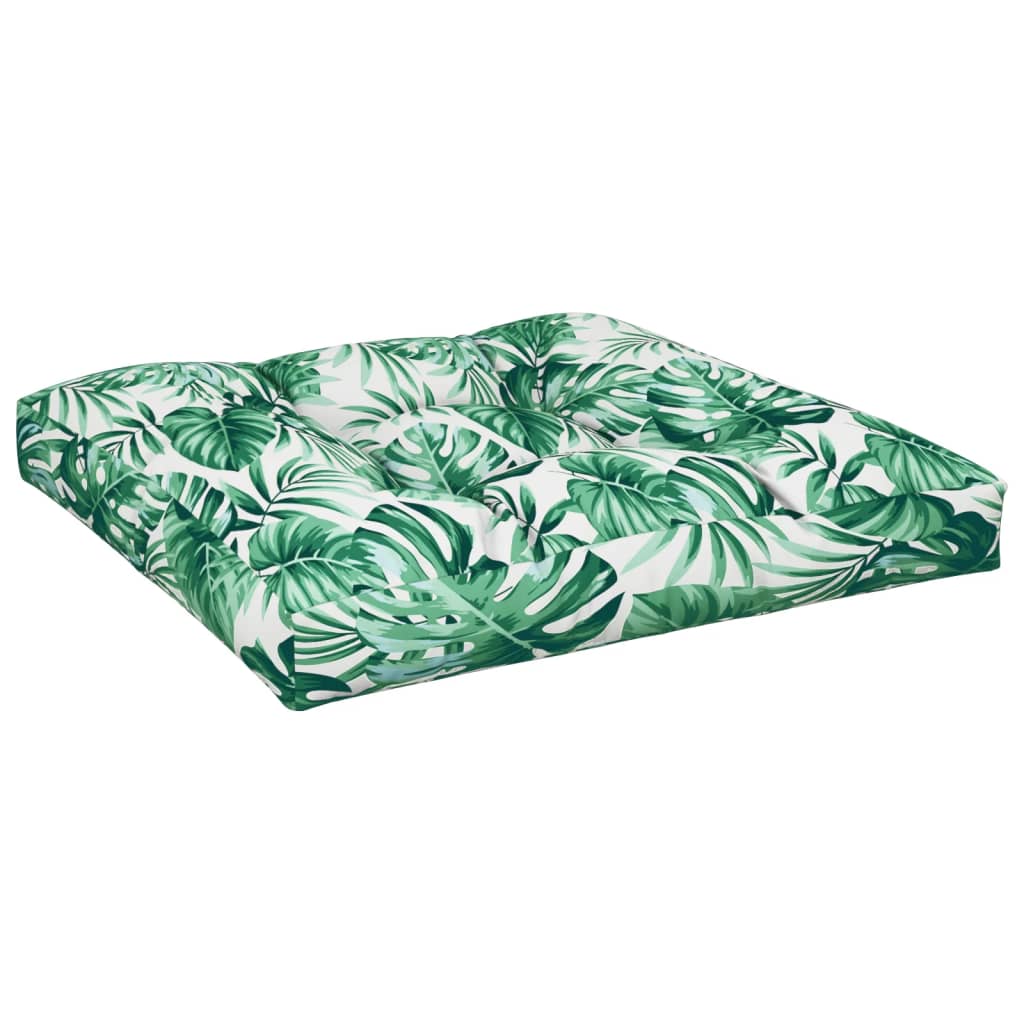 vidaXL Palletkussens 2 st stof bladpatroon groen, foto 4