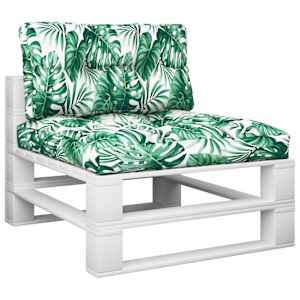 vidaXL Palettenkissen 2-tlg. Blattmuster Stoff