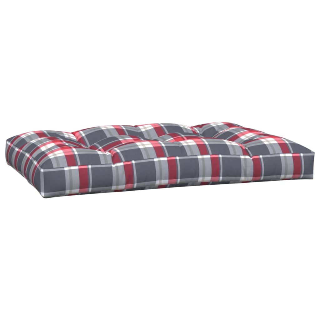 vidaXL Palletkussens 2 st stof ruitpatroon rood, foto 2
