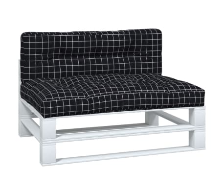 vidaXL Palečių pagalvėlės, 2vnt., juodos spalvos, audinys, languotos