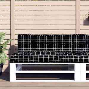 Blazine za palete 2 kosa črno karirasto blago