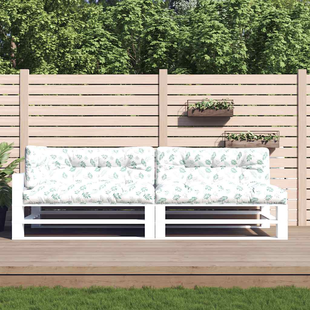 vidaXL Palettenkissen 5-tlg. Blattmuster Stoff