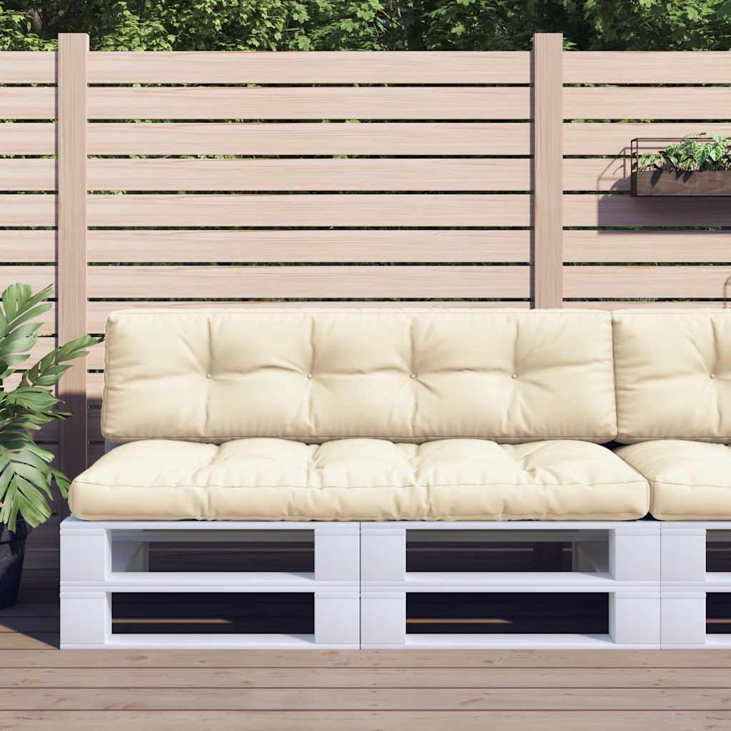 vidaXL Palettenkissen 2-tlg. Creme Stoff