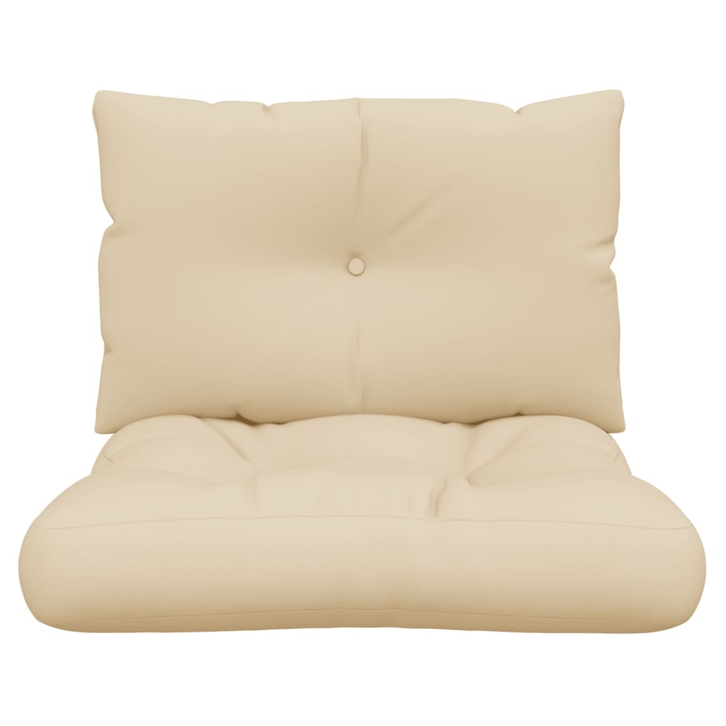 vidaXL Palletkussens 2 st stof beige, foto 4