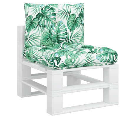 vidaXL Perne de paleți, 2 buc., model cu frunze, textil