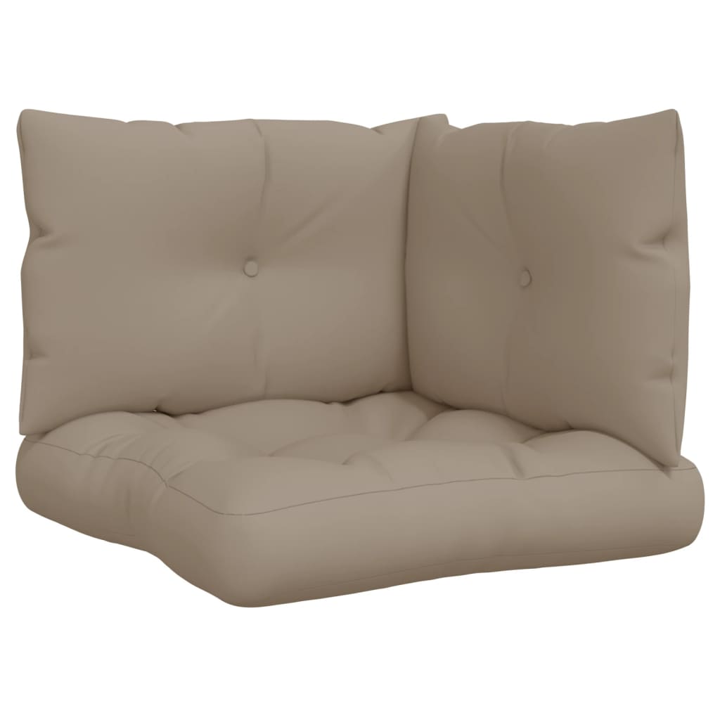vidaXL Podušky na palety 3 ks taupe textil