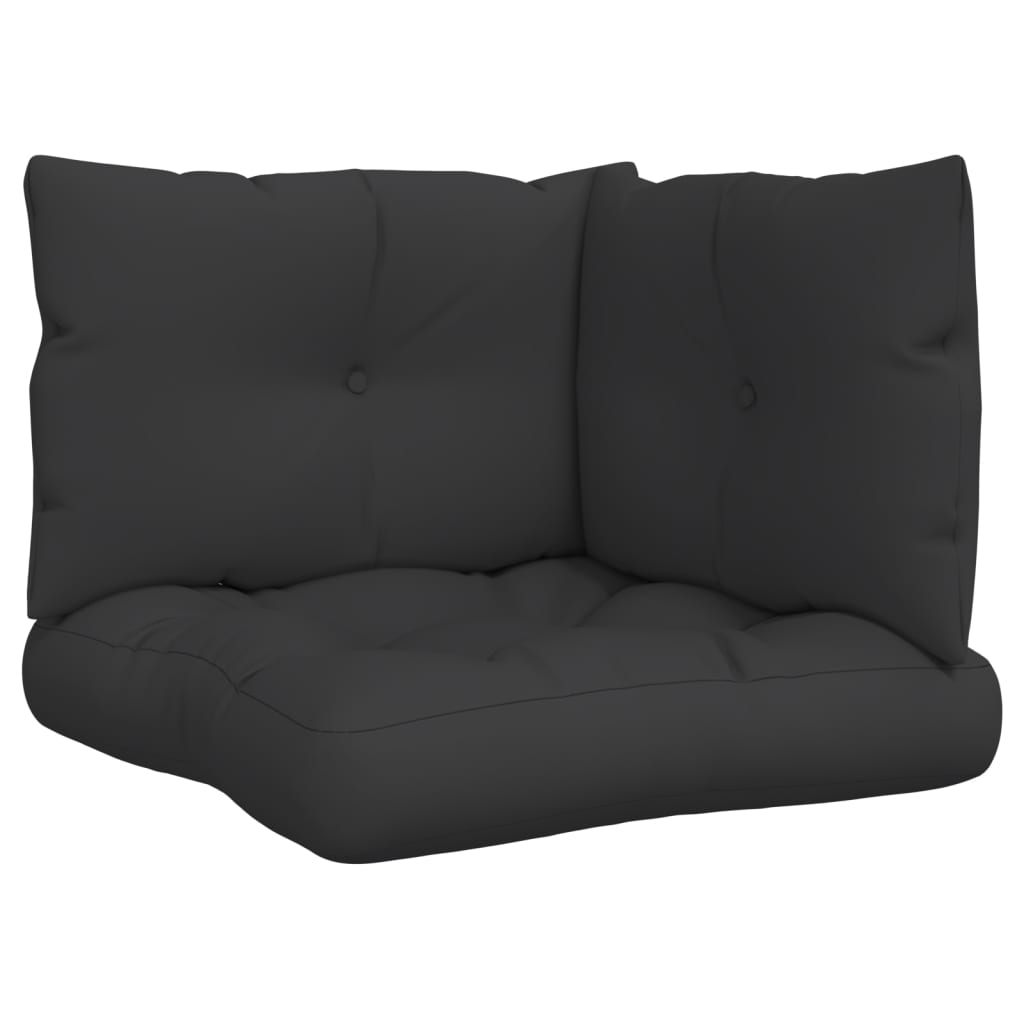 vidaXL Podušky na palety 3 ks černé textil