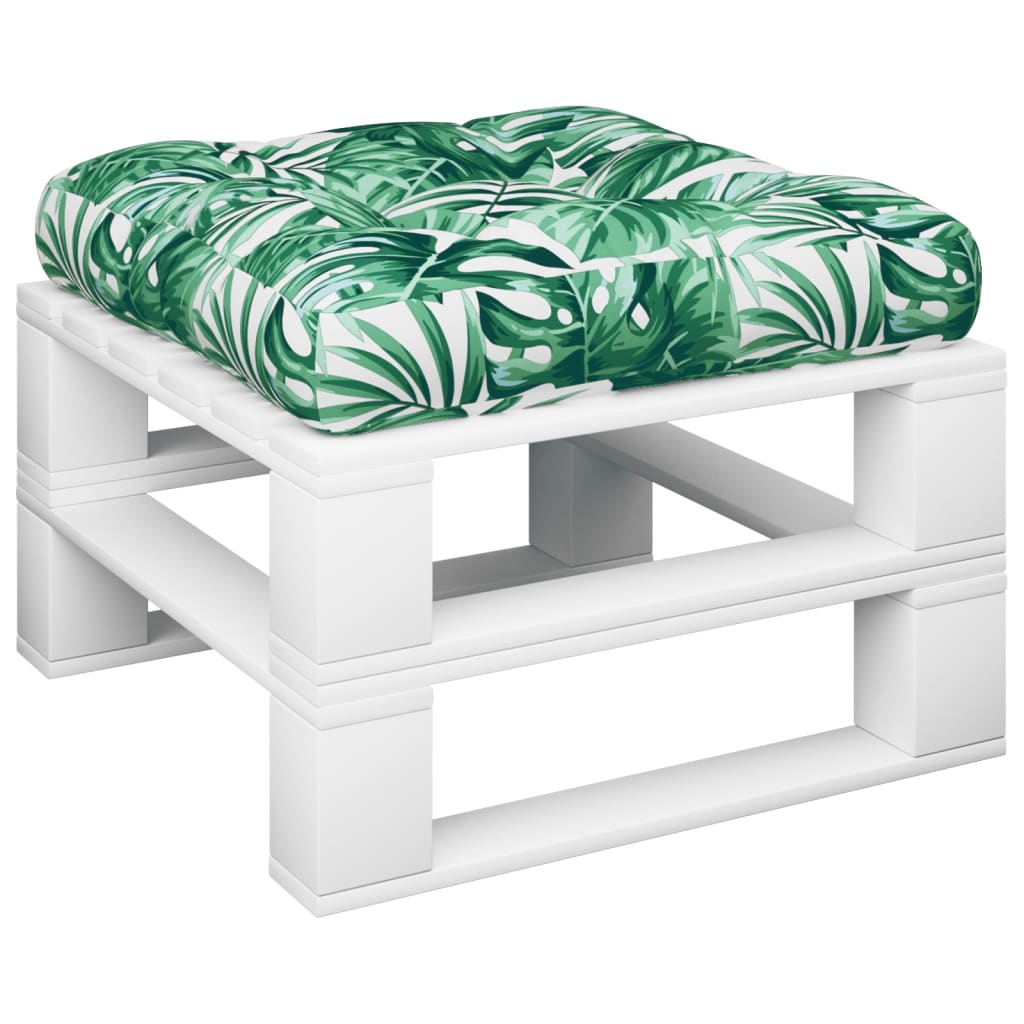vidaXL Palletkussen bladpatroon 60x61,5x10 cm stof afbeelding