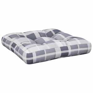Poduška na palety šedá károvaná 58 x 58 x 10 cm textil - obrázek 2