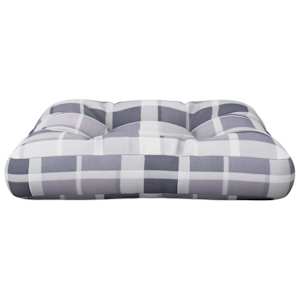 Poduška na palety šedá károvaná 58 x 58 x 10 cm textil - obrázek 5