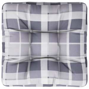 Poduška na palety šedá károvaná 58 x 58 x 10 cm textil - obrázek 6