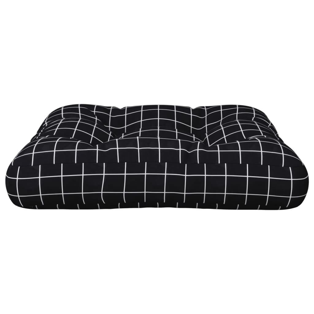 vidaXL Palletkussen ruitpatroon 58x58x10 cm oxford stof zwart, foto 2