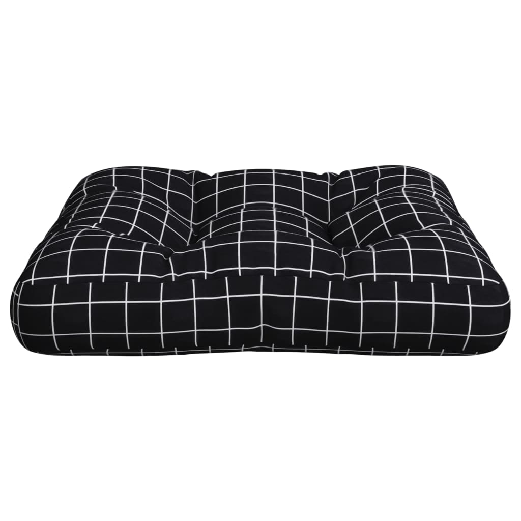 vidaXL Palletkussen ruitpatroon 58x58x10 cm oxford stof zwart, foto 4