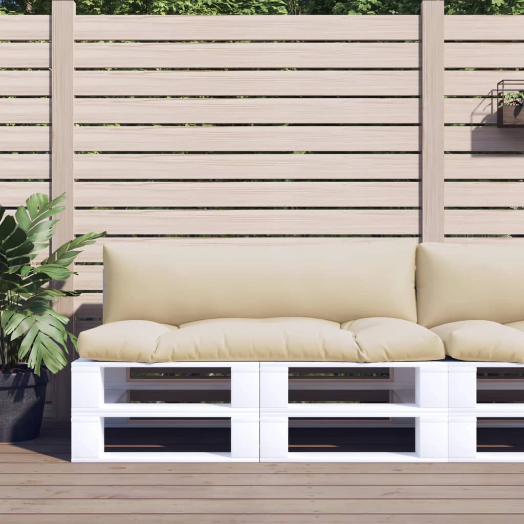 vidaXL Palletkussens 2 st stof beige