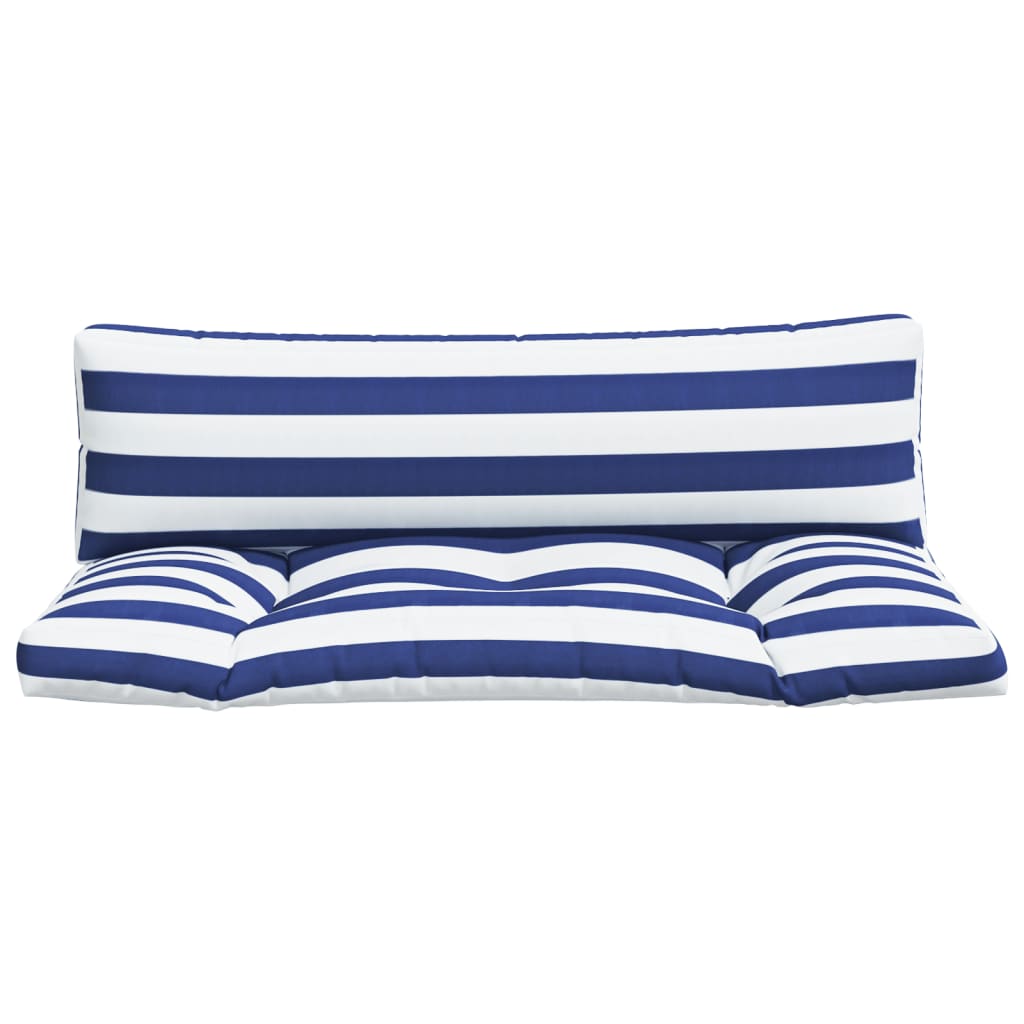vidaXL Palletkussens 2 st gestreept oxford stof wit en blauw, foto 2