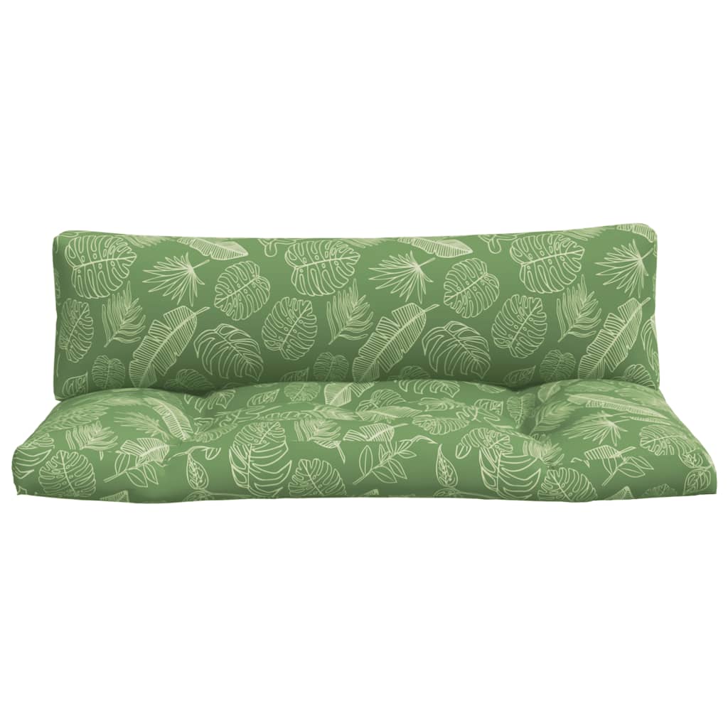 vidaXL Palletkussens 2 st bladpatroon oxford stof groen, foto 2
