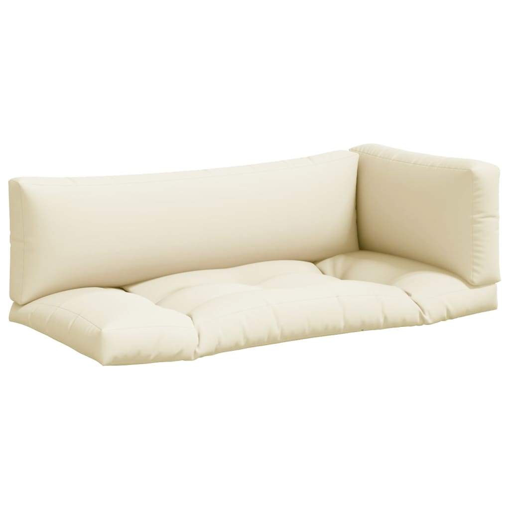 vidaXL Podušky na palety 3 ks krémové textil