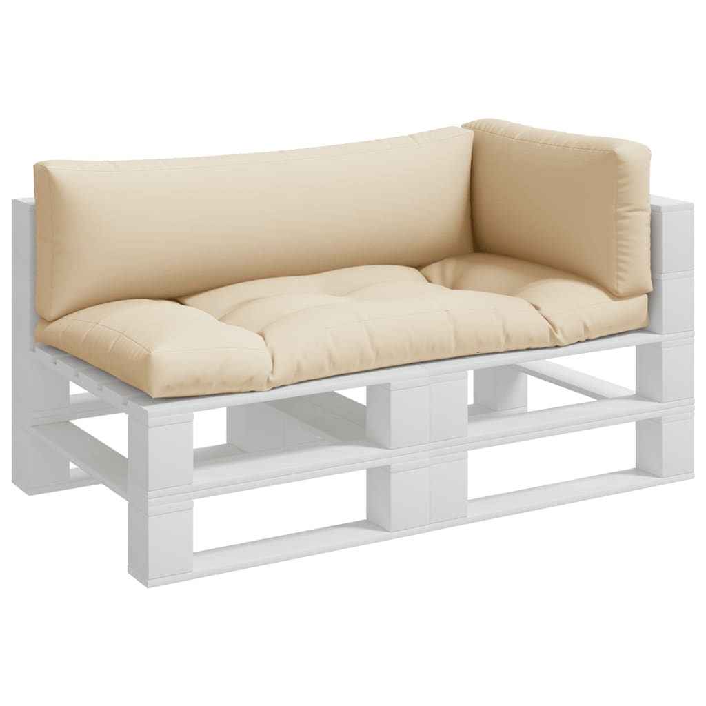 vidaXL Palletkussens 3 st stof beige afbeelding