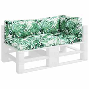 vidaXL Perne de paleți, 3 buc., model cu frunze, material textil