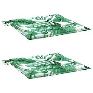 Podušky na židli 2 ks vzor listů 40 x 40 x 4 cm textil - obrázek 3