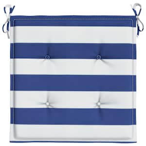 Podušky na židli 4 ks modré a bílé pruhy 40x40x4 cm textil - obrázek 6