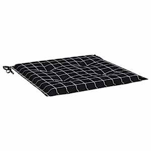 Podušky na zahradní židli 2 ks černé kárované 40x40x4 cm textil - obrázek 5