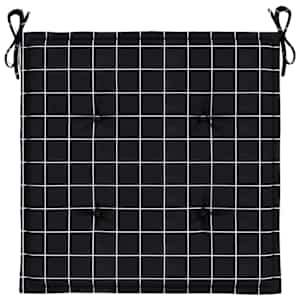 Podušky na zahradní židli 2 ks černé kárované 40x40x4 cm textil - obrázek 6