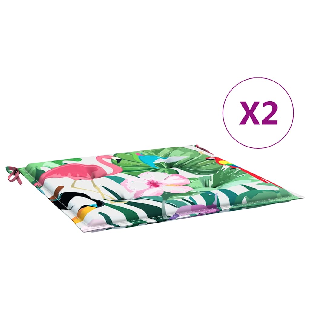 vidaXL Podušky na zahradní židli 2 ks vícebarevné 40x40x4 cm textil