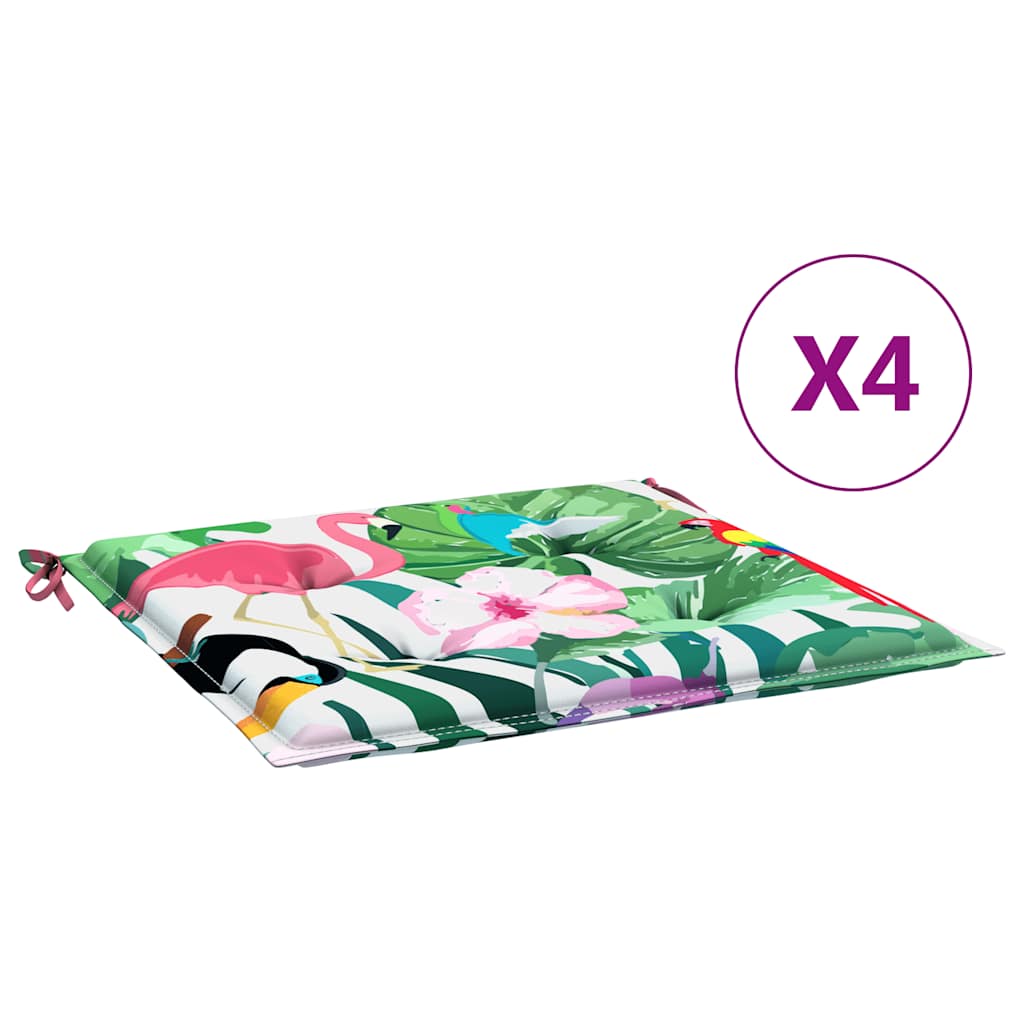 vidaXL Podložky na záhradné stoličky 4 ks farebné 40x40x3 cm látka