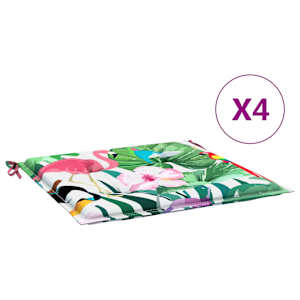 Podušky na zahradní židli 4 ks vícebarevné 40x40x4 cm textil - obrázek 2