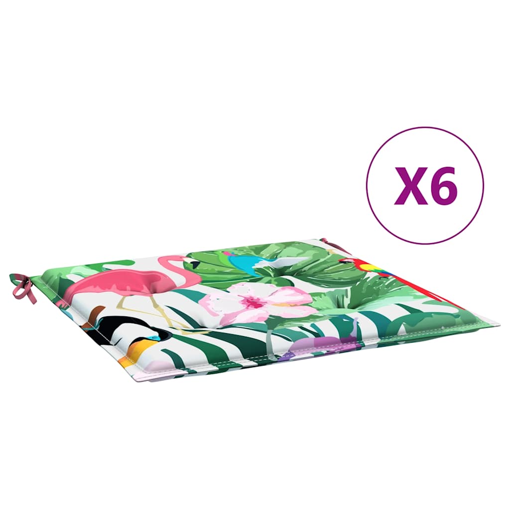 vidaXL Podušky na zahradní židli 6 ks vícebarevné 40x40x4 cm textil