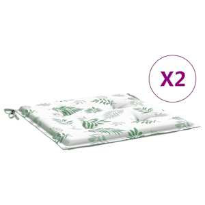 Podušky na židli 2 ks vzor listů 40 x 40 x 4 cm textil - obrázek 2