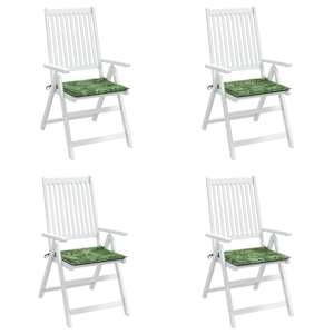 Podušky na židli 4 ks vzor listů 40x40x4 cm textil - obrázek 4
