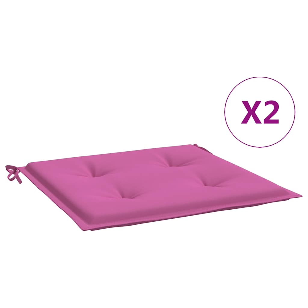 vidaXL Podušky na zahradní židli 2 ks růžové 40x40x4 cm textil