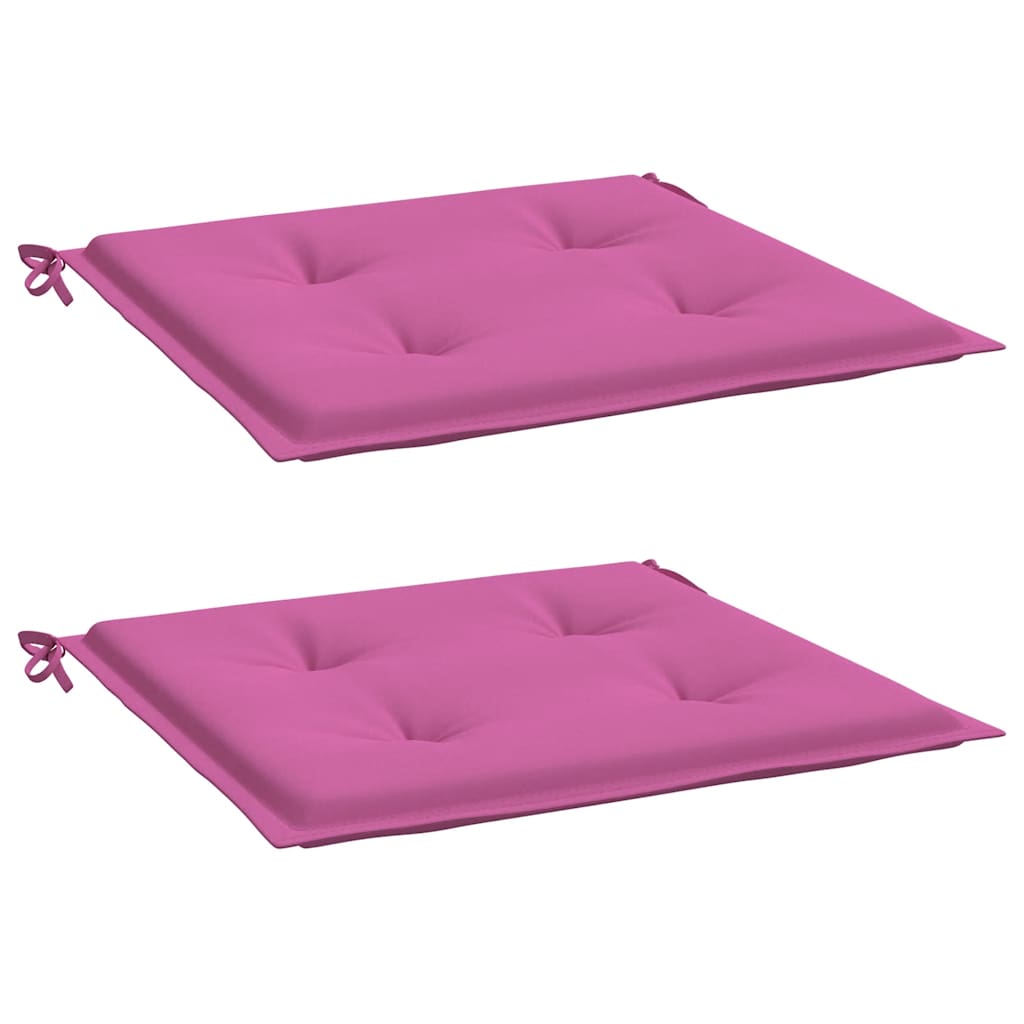 vidaXL Tuinstoelkussens 2 st 40x40x4 cm stof roze afbeelding