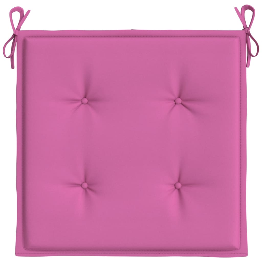 Jastuci za vrtne stolice 2 kom ružičasti 40x40x3 cm od tkanine